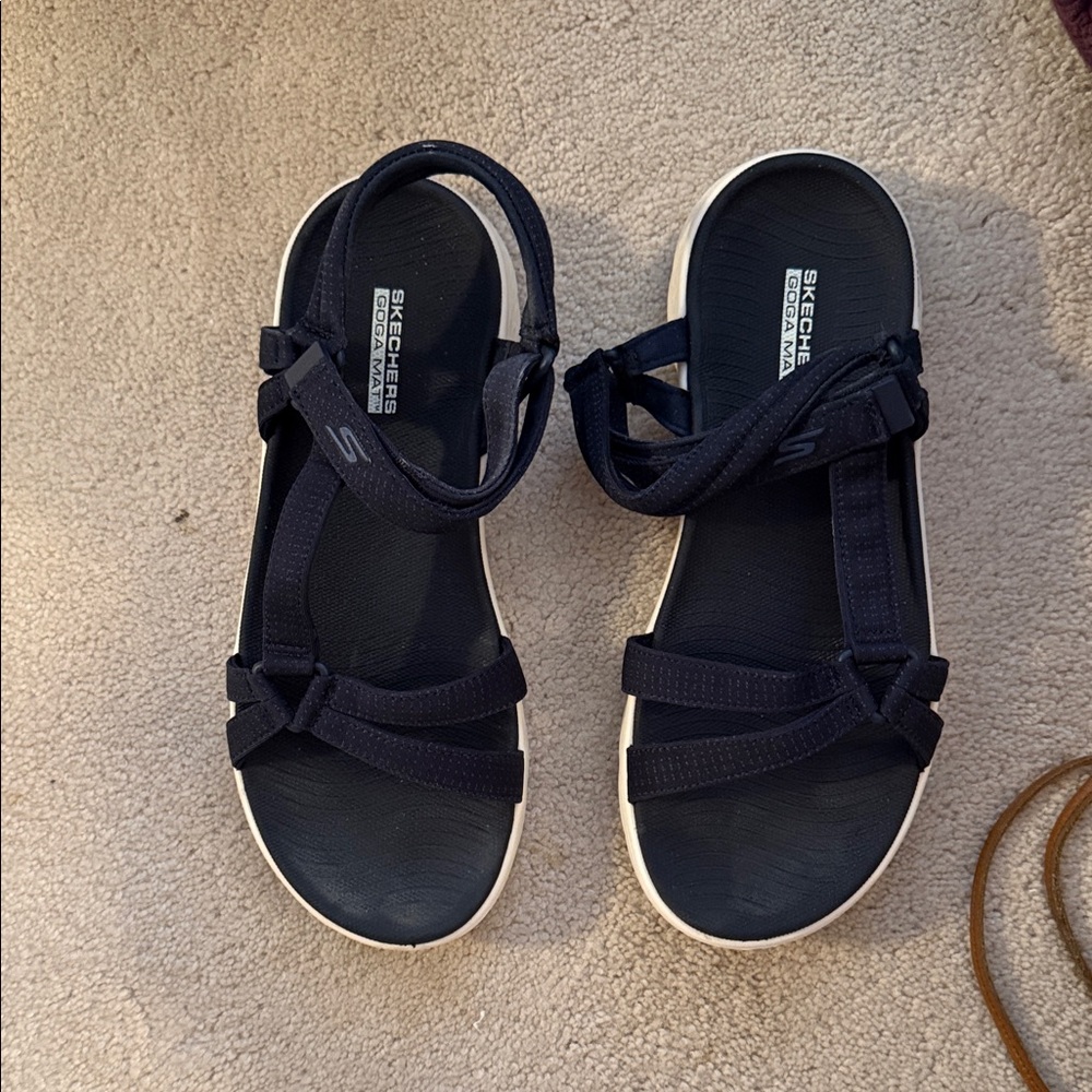 Skechers Dark Blue Sandals with White Base